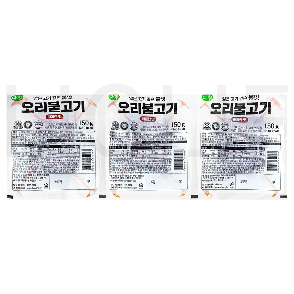 다향 오리불고기 매콤한맛 150g 3개 (4,990원) (와우무배)