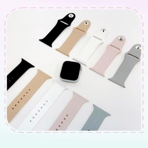 애플워치 페이버리 실리콘 스트랩 42 44 45 49 mm 원버튼 스트랩 버클 , 블랙
