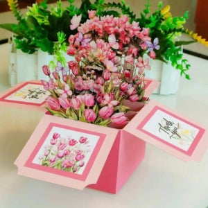 꽃다발책 3D 꽃아트 입체 카드 시들지않는 선물용 인테리어 부케북