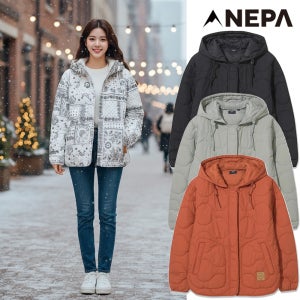 네파경량패딩 여성경량 써모퍼프 후드 퀼팅 그래픽