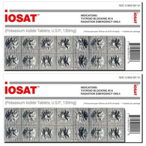IOSAT 포탸슘 Iodide 14정 2팩 IOSAT Potassium Iodide 14 Tablets