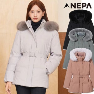 네파안유진패딩 여성헤비다운 프리미아 벨트 미드기장