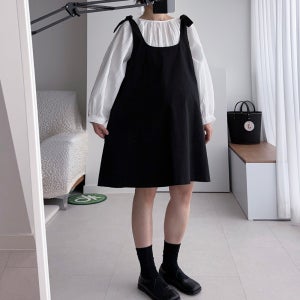 티르 미디원피스 키작녀임부복 임산부 만삭 가을임부복 출근룩 하객룩