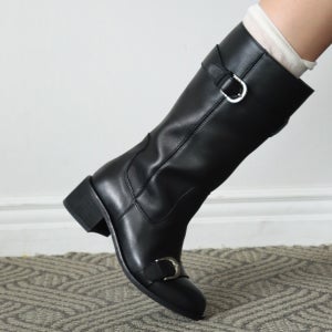[파베아] 몽뜨 버클 하프 부츠 / Monte Buckle Half Boots Black