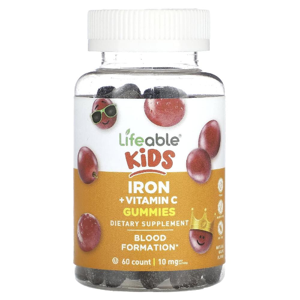 라이퍼블 철분 <b>비타민</b>C Iron Vitamin C Gummies 포도 맛 <b>구미</b>젤리 <b>60</b>개