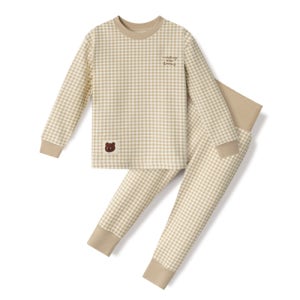 유니프랜드 엘린체크(BE) 배앓이방지 9부내의 아동 키즈 올스판후라이스 유아실내복 상하세트