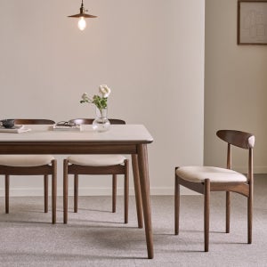 오드리 유칼립투스 원목 포세린 세라믹 식탁세트 4인용 테이블 단품, 1200mm, 월넛