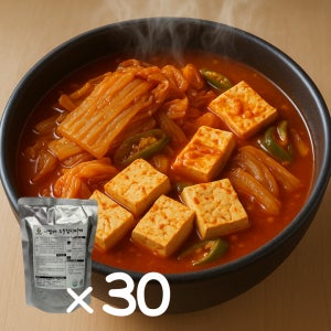 얼큰한 두부 김치찌개 600g x 30개 쌀밥에 한끼뚝딱 캠핑음식 요리 밀키트