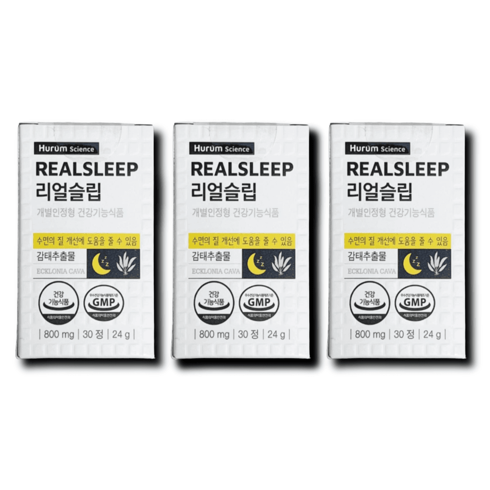 리얼슬립 REALSLEEP <b>감태</b>추출물 수면 숙면 보조 30정 3박스