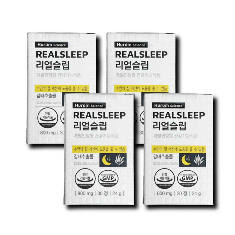 리얼슬립 REALSLEEP <b>감태</b>추출물 수면 숙면 보조 30정 4박스