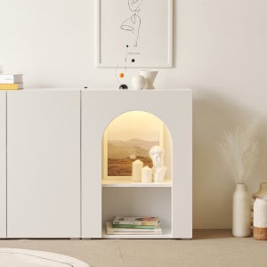 브루노 수납선반 E0 친환경 수납장 인테리어 콘솔 3단 슬림 화이트