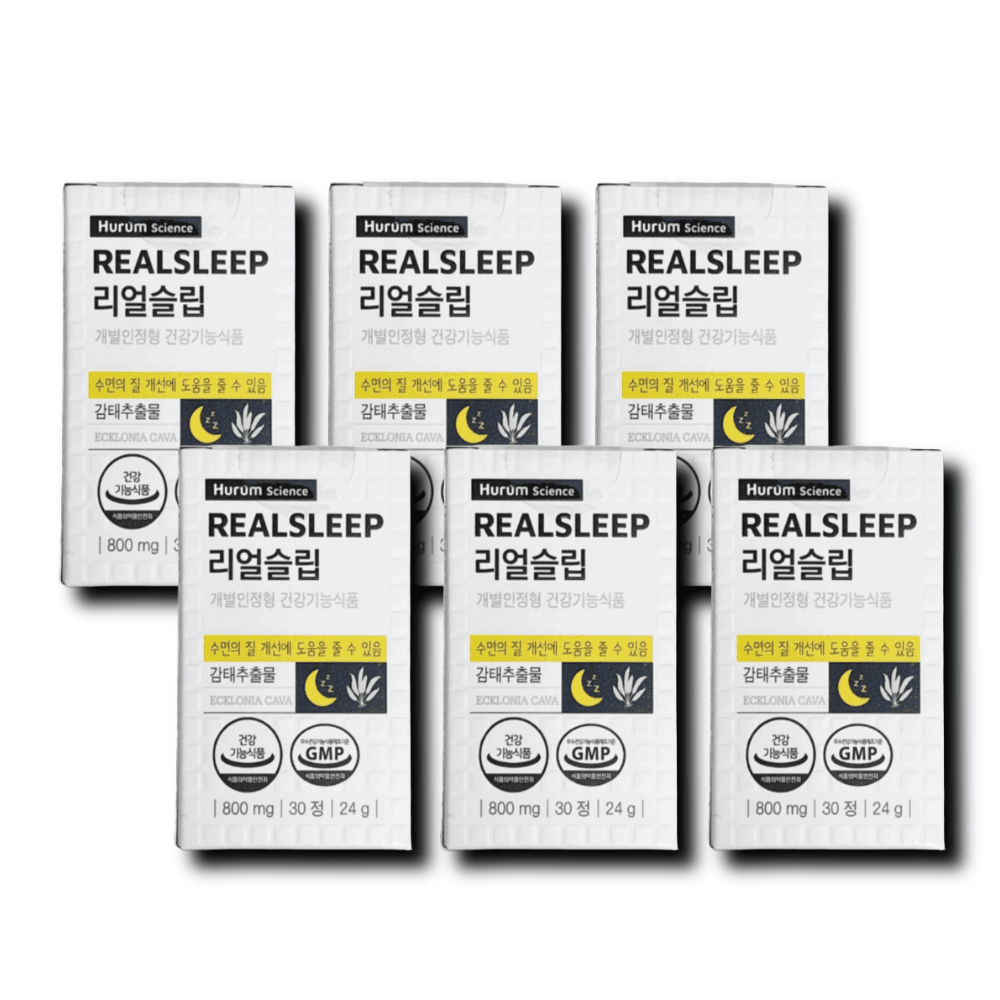 리얼슬립 REALSLEEP <b>감태</b>추출물 수면 숙면 보조 30정 6박스