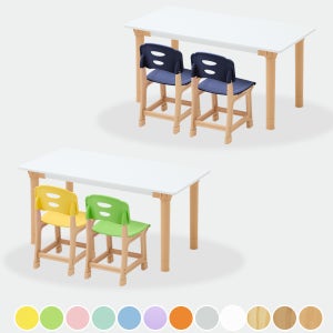 칼라 유아 2인세트 / 우리집 인테리어에 맞게 깔끔한 유아책상세트