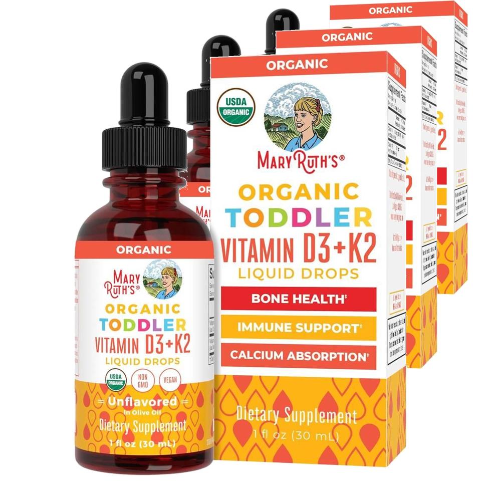 메리루스 비건 <b>토들러 비타민</b> D3 + K2 <b>리퀴드</b> 드롭스 액상 30ml 3개