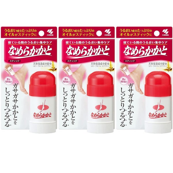 일본 코바야시 나메라카카토 발뒤꿈치 발각질 풋케어 보습 스틱 30g 3개