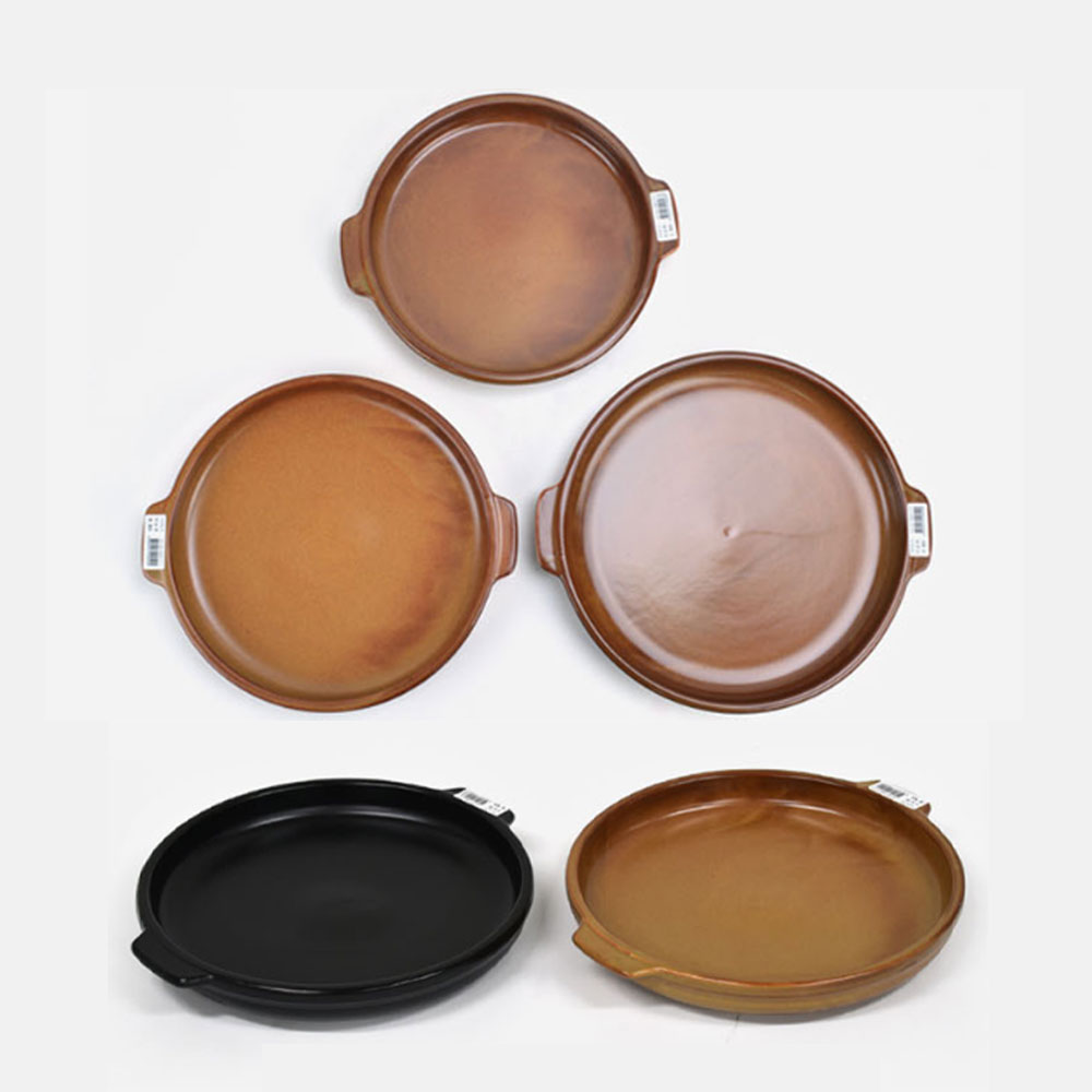 뚝배기 워머 그릇 넓은 낮은 뚝배기 국산 황토소