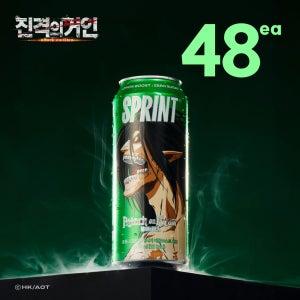 [진격의 거인] 클룹 스프린트 에너지드링크 제로 탄산음료 레몬, 500ml, 48개