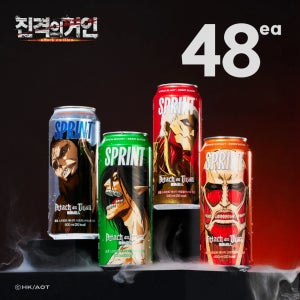 [진격의 거인] 클룹 스프린트 에너지드링크 제로 탄산음료 4종 500ml, 48개