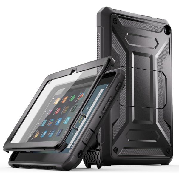 Fire HD 8 & Plus 태블릿 케이스(12세대 전용, 2024/2022) - DJ&RPPQ [경량] Kindle Kids 및 Pro 태블릿용 내장 스크린 보호 필름이 포