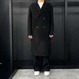 지오송지오 코트 남자 핸드메이드 더블 겨울 모직 울 데일리 블랙 FWZH5CT517A