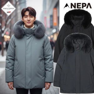 네파헤비패딩 거위털 아르떼 남성 미드기장 구스다운 고어텍스 방풍