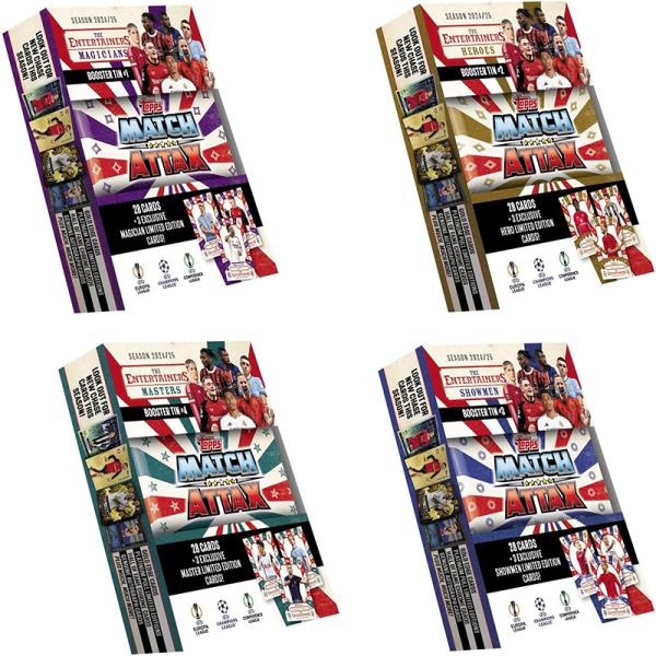 2024-2025 Topps Match Attax Football 미니 부스터 주석 상자 컬렉션 카드 28card 3 독점 제한 선물