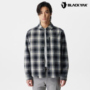 블랙야크 남성 플란넬 체크 셔츠 기모 아웃도어 등산 남방 1BYYSFU002