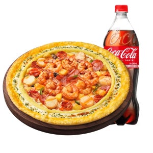 피자헛 씨푸드킹 리치골드M+콜라 1.25L 모바일쿠폰