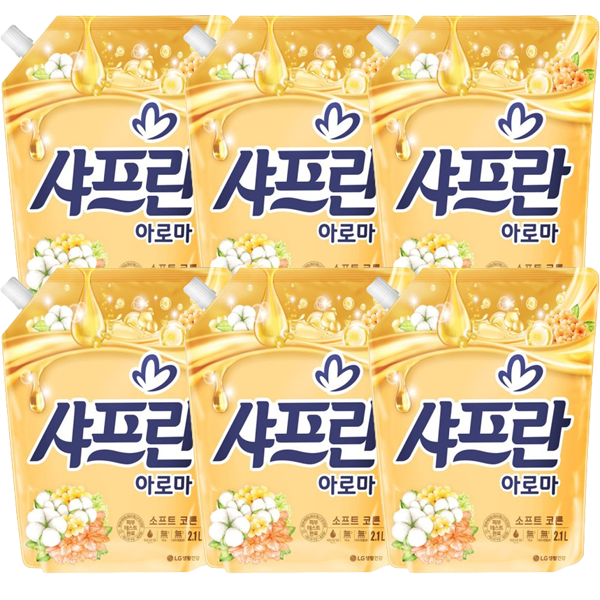 기분좋은향기 샤프란 섬유유연제 소프트코튼 2.1L 6개