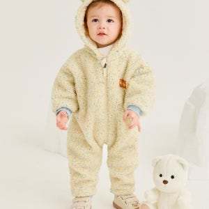 [밀크베이비] 복슬복슬 베어 아기우주복 외출복