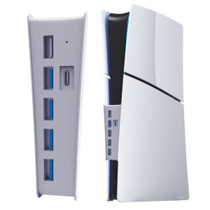 소니 플레이스테이션 PS5 프로 슬림 호환 콘솔 멀티 USB 2.0 USB 5포트 + C타입 1포트 Hub 허브 확장 어댑터