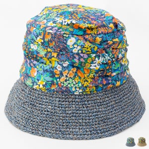 여름 여성 밀짚모자 꽃무늬 챙넓은 린넨 벙거지