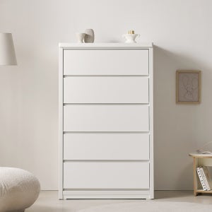 피요르 속깊은 서랍장 885X550X1440mm, 5단, 화이트