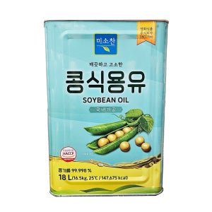 영화식품 중찬명가 미소찬 콩식용유 18L 콩기름99.998% 대용량 식자재