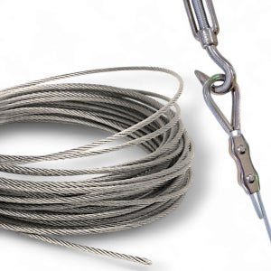 국산 스틸 AC 와이어 로프 줄 철와이어 3mm 10M