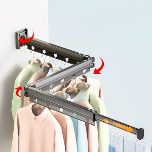 원룸 창문 창틀 빨랫대 벽부착 빨래건조대 접이식 행거 빨래대 3단