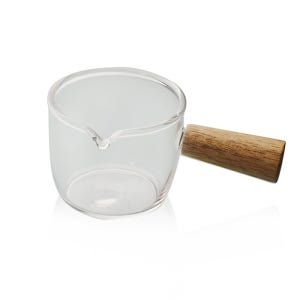 홈카페 우드 손잡이 에스프레소 샷잔 내열유리 시럽잔 100ml