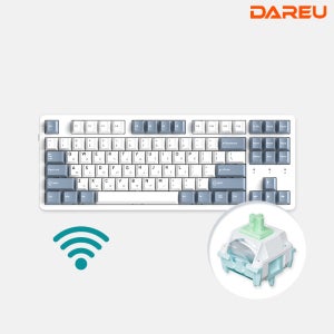 다얼유 EK87PRO 유 무선 기계식 게이밍 사무용 키보드 텐키리스 화이트, 클라우드축