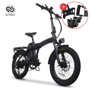 AU테크 엑스트랙 프로 최대 850W 접이식 전동 전기자전거 48V 매트블랙, 50.8cm(20인치) 20Ah