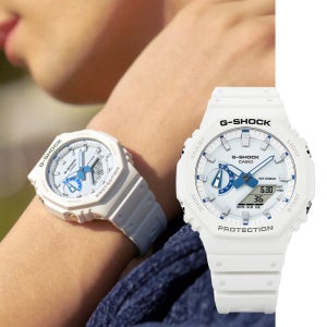 지샥시계 지얄오크 화이트 블루 GA-2100HDS-7ADR