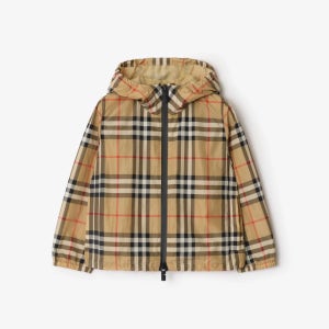 버버리 키즈 25FW 체크 나일론 바람막이 재킷 8113726