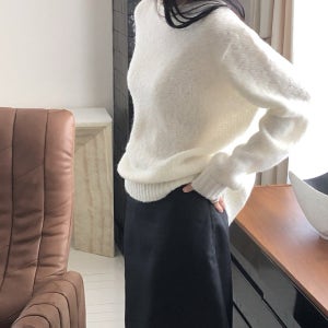 25fw 르버터 보트넥 알파카 니트 울 루즈핏 긴팔니트