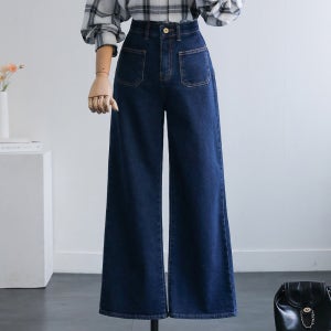 리브헨 기모버전 겨울 속기모 앞포켓 히든밴딩 스판 세미와이드 팬츠