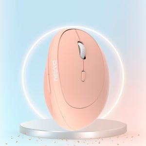 다얼유 LM158 무소음 버티컬 무선 마우스 핑크