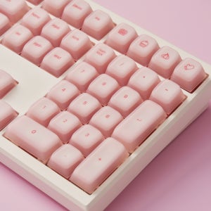 페블온 멜로지 실리콘 한글 키캡 로즈 핑크