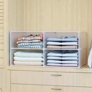 DIY 다용도 의류 티셔츠 정리함 옷장 수납 보관함 2열2층