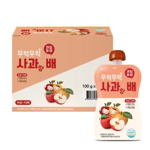 [14:00 이전 주문 당일 출고] 무럭무럭 키즈죽, 과일퓨레 1박스 (100ml x 사과배, 100g, 7개
