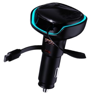 퀵커 차량용 고속충전기 QC 3.0 50W 릴타입 시거잭 일체형 케이블