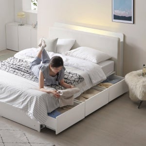 e스마트 플린 LED 에코레더 서랍형 수납침대 SS