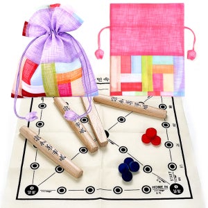복주머니 윷놀이 세트 (고급형) 명절 선물 원목 나무 윷세트 전통 민속 놀이